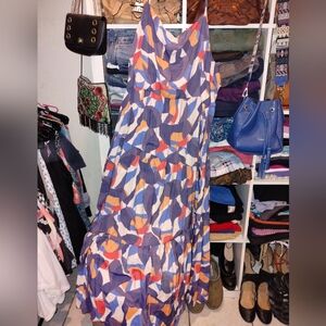 Nine West Boho Sleveless Multicolor Maxi Dress Size 4X